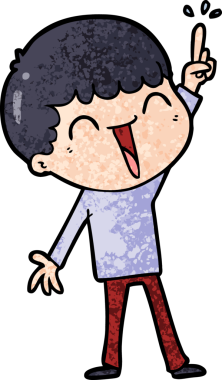 Bir insan tarafından çizilmiş mutlu bir adam.