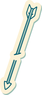 Bir insan tarafından çizilmiş okun geleneksel stiliyle dövme etiketi