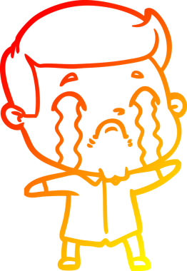 Bir insan tarafından çizilmiş ağlayan bir çizgi film karakteri çizimi.