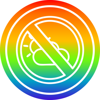 Gökkuşağı gradyan bir insan tarafından çizilmiş hava durumu dairesel simgesi yok