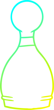 Bir insan tarafından çizilmiş bir bovling topunun soğuk gradyan çizgisi.