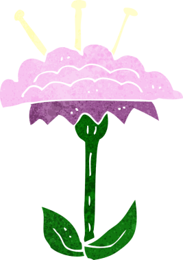 Bir insan tarafından çizilmiş karikatür çiçeği