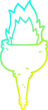 Bir insan tarafından çizilen yanan bir meşalenin soğuk gradyan çizgisi.