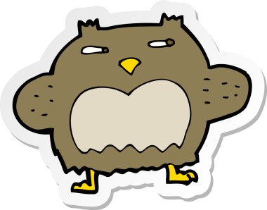 Bir insan tarafından çizilmiş şüpheli bir baykuşun çıkartması.