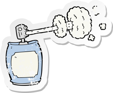 Bir insan tarafından çizilmiş karikatür spreyinin gerilimli yapıştırması.