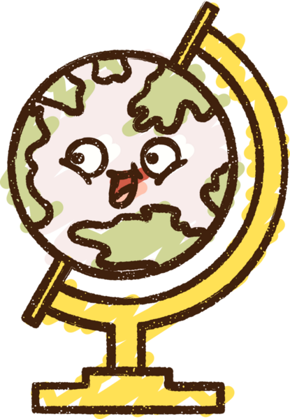 Bir insan tarafından çizilmiş Coğrafya Küre Tebeşiri