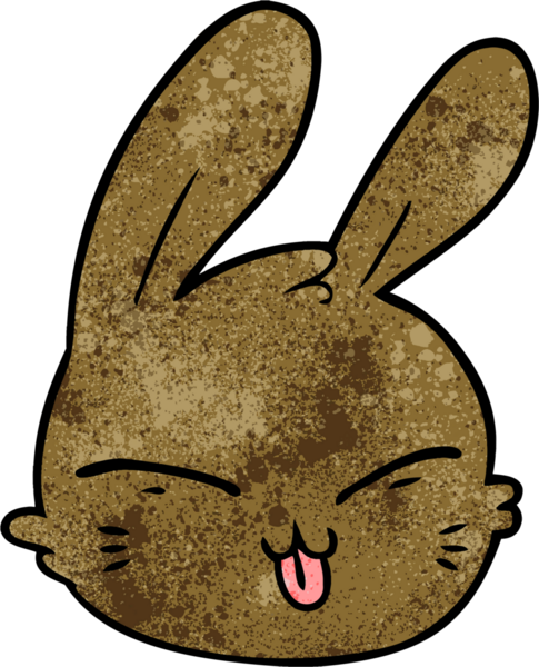 Bir insan tarafından çizilmiş tavşan yüzü.