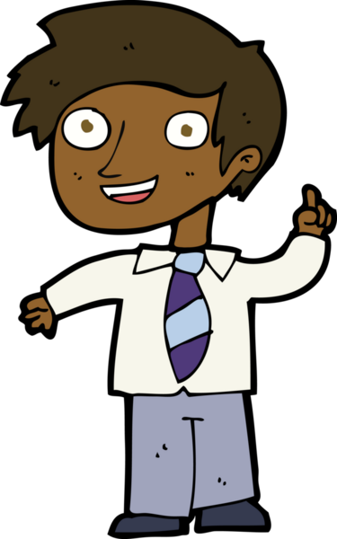 Bir insan tarafından çizilmiş bir fikri olan karikatür okulu çocuğu.