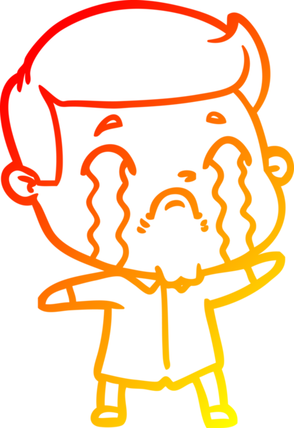 Bir insan tarafından çizilmiş ağlayan bir çizgi film karakteri çizimi.