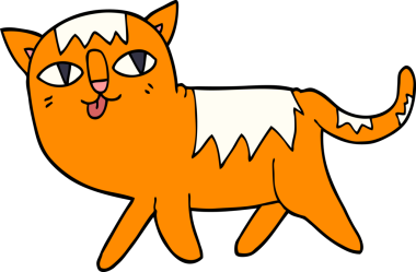 Bir insan tarafından çizilmiş komik bir kedi.