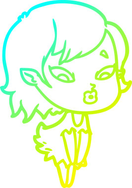 Soğuk gradyan çizgisi, bir insan tarafından çizilmiş şirin bir vampir kız çizgi filmi.