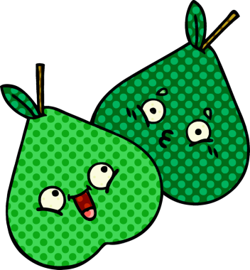 bir insan tarafından çizilmiş bir armut çizgi filmi.