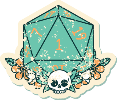 Doğal bir zarın grunge sticker 'ı bir insan tarafından çizilmiş çiçek elementleriyle yuvarlanıyor.