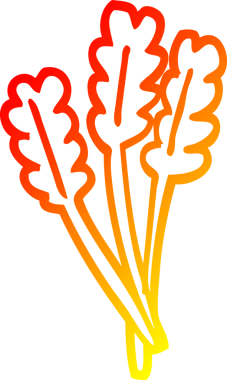 Bir insan tarafından çizilmiş kuru buğday karikatürünün sıcak çizgi çizimi