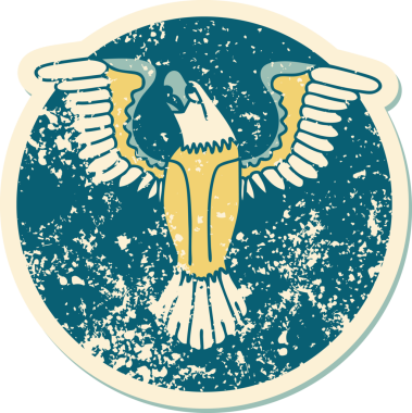 Bir insan tarafından çizilmiş Amerikan kartalının sembolik dövmeli görüntüsü.