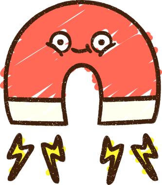 Bir insan tarafından çizilen mıknatıs tebeşiri