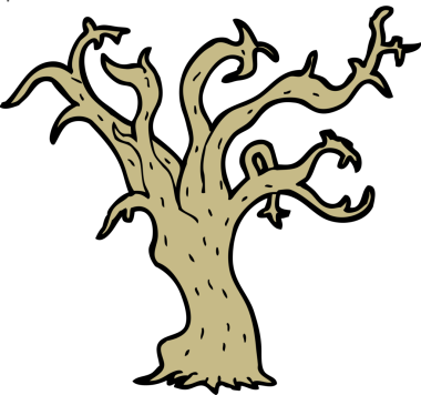 Bir insan tarafından çizilmiş bir kış ağacı.