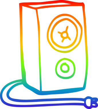 gökkuşağı gradyanı bir insan tarafından çizilmiş bir çizgi film hoparlörü çizimi