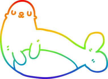 gökkuşağı gradyan çizgi çizimi bir insan tarafından çizilmiş fok