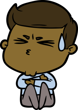 Bir insan tarafından çizilmiş terleyen çizgi film adamı.