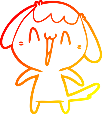 Bir insan tarafından çizilmiş sevimli bir köpeğin sıcak çizgi çizgisi.