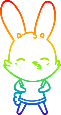 gökkuşağı gradyan çizimi bir insan tarafından çizilmiş meraklı tavşan çizgi filmi