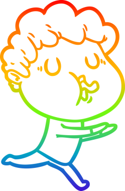 Gökkuşağı gradyan çizimi bir insan tarafından çizilmiş bir çizgi film karakteri.