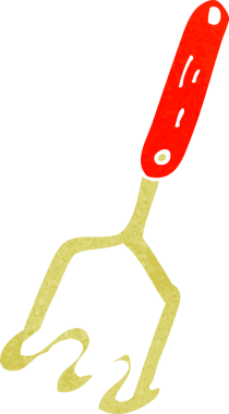 Bir insan tarafından çizilmiş patates ezici çizgi film.