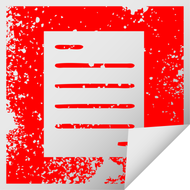 Bir insan tarafından çizilmiş bir kağıt parçasının kare soyma etiketi.