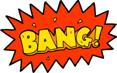 bir insan tarafından çizilen çizgi film patlaması