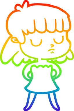 gökkuşağı gradyan çizgi çizimi bir insan tarafından çizilmiş ilgisiz bir kadın