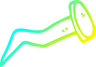 Bir insan tarafından çizilen pirinç çivinin soğuk gradyan çizgisi