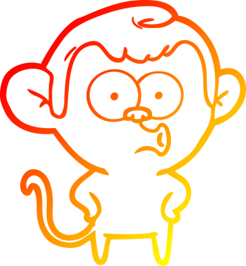 İnsan tarafından çizilmiş bir çizgi film çizimi, bir maymun için sürpriz oldu.