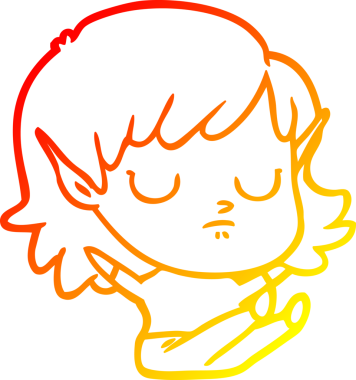 Bir insan tarafından çizilmiş çizgi film karakteri bir elf kızı çizimi