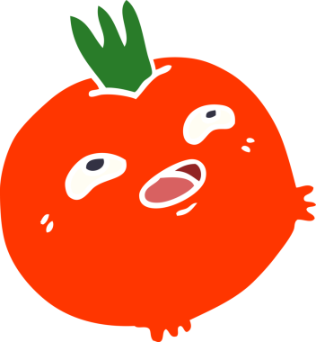 Bir insan tarafından çizilmiş mutlu kök sebze karalaması.