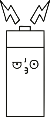 Bir insan tarafından çizilmiş bir pilin çizgi çizimi