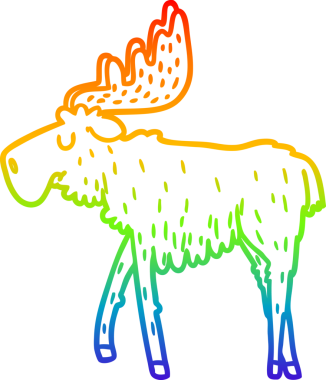 gökkuşağı gradyan çizgi çizimi bir insan tarafından çizilmiş bir geyik