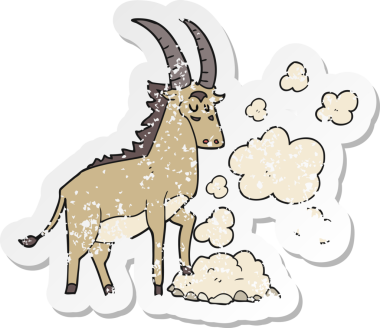 Bir insan tarafından çizilmiş karikatür antilobunun gerilimli yapıştırması.