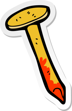 Bir insan tarafından çizilmiş kanlı çivi çıkartması.