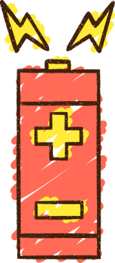 Bir insan tarafından çizilmiş pil tebeşiri.