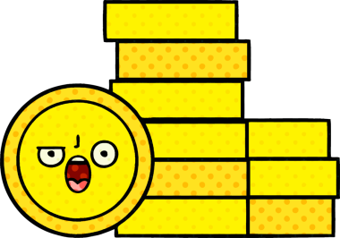 bir insan tarafından çizilmiş bir madeni paranın çizgi filmi