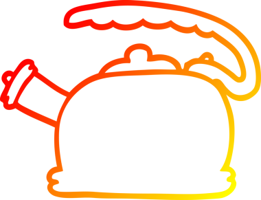 Bir insan tarafından çizilen bir karikatürün sıcak gradyan çizimi.