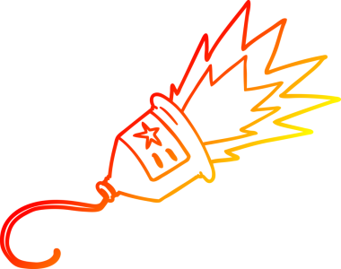 Bir insan tarafından çizilmiş bir parti çizgi filminin sıcak gradyan çizimi