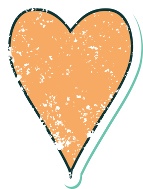 Bir insan tarafından çizilmiş bir kalbin sembolik dövmesi.