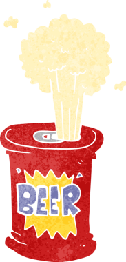 Bir insan tarafından çizilmiş bira kutusu.