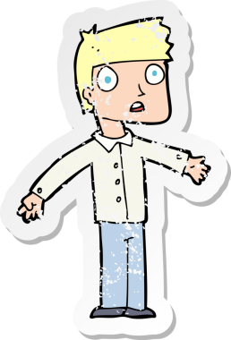 Bir insan tarafından çizilmiş bir karikatürün gerilimli çıkartması.