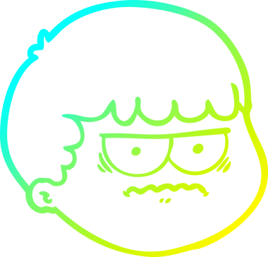 Bir insan tarafından çizilmiş bir çizgi film erkek yüzü çizimi.