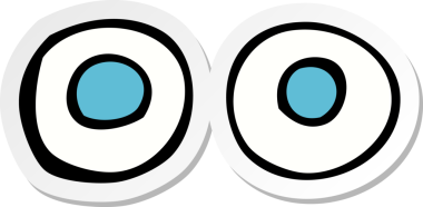 Bir insan tarafından çizilmiş bir çizgi film gözünün çıkartması.