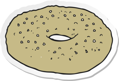 Bir insan tarafından çizilmiş bir simit etiketi.