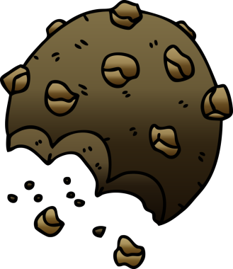 bir insan tarafından çizilmiş gölgelenmiş garip karikatür kurabiyesi.